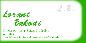 lorant bakodi business card
